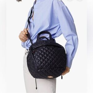 Like NEW MZ Wallace Black Metro Drawstring Bucket Bag with Detachable Strap.